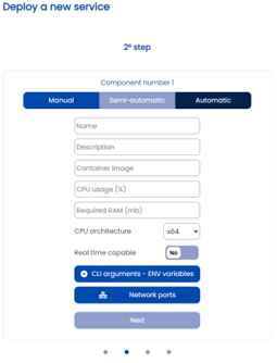 aerOS management portal orchestration form