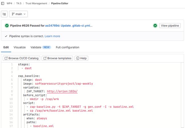 Gitlab CI/CD configuration using ZAP.
